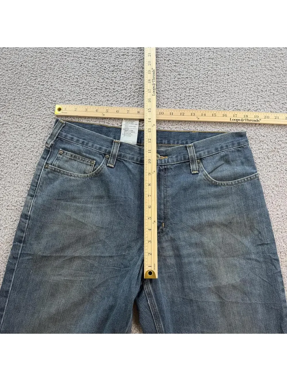Carhartt Relaxed Fit Jeans Mens 36x32 Blue Denim Workwear Carpenter Style Faded